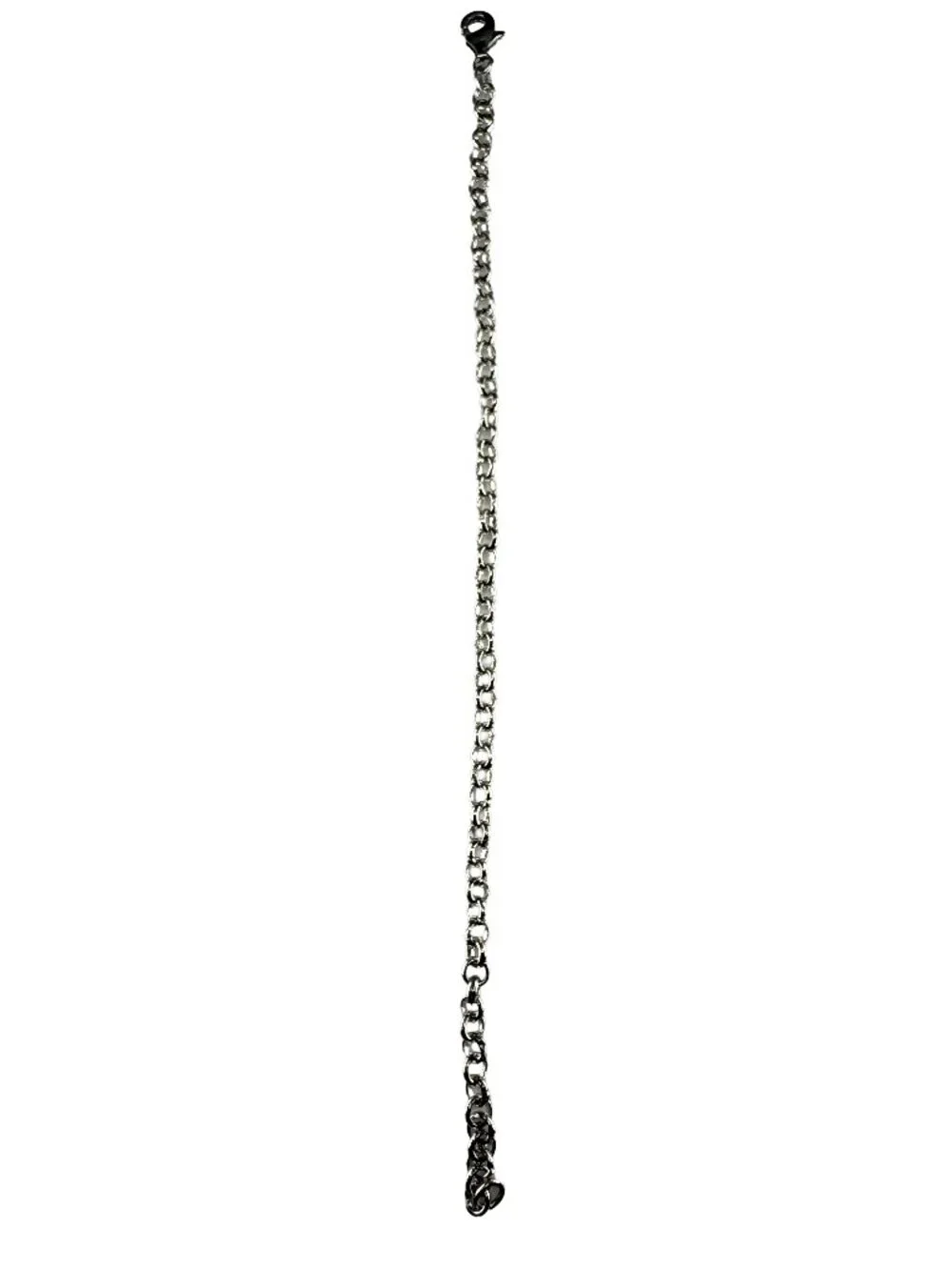 925 Sterling Silver Rolo Chain Bracelet 4mm Round Link Belcher 190mm 5.83g